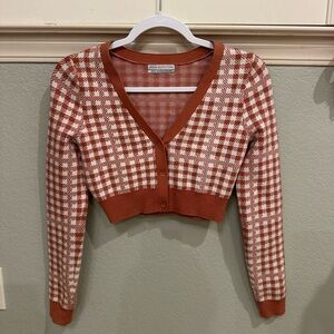 Urban Outfitters Gingham Cropped Cardigan